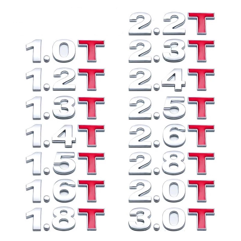 Car Displacement Standard Decal 1.0 1.2 1.4 1.5 1.6 1.8 2.0 2.2 2.4 2.5 2.8 3.0 T Trunk Badge Emblem Metal Stickers Accessories
Car Displacement Standard Decal 1.0 1.2 1.4 1.5 1.6 1.8 2.0 2.2 2.4 2.5 2.8 3.0 T Trunk Badge Emblem Metal Stickers Accessories