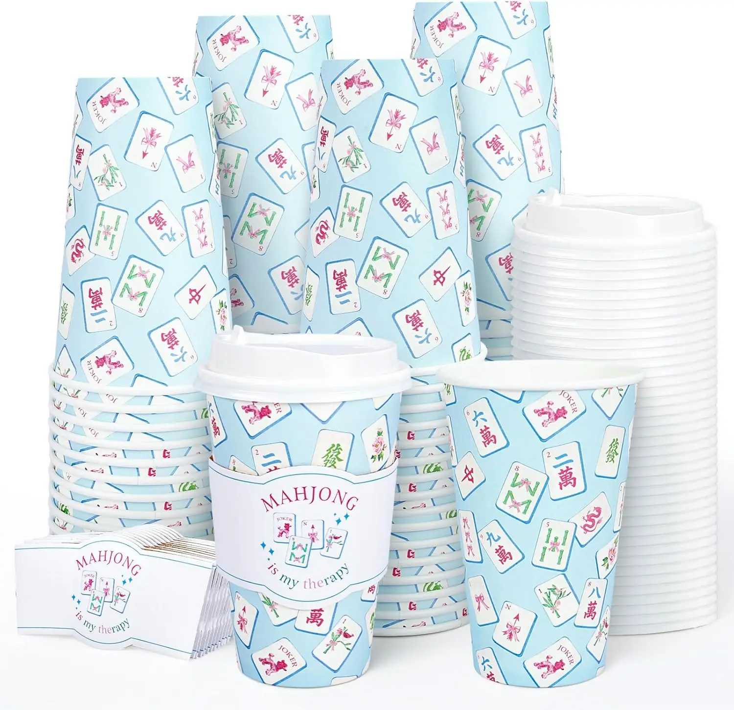 50 Sets Mahjong Coffee Cups with Lids 16oz Paper Cup Disposable To Go Coffee Cup for Mahjong Game Night Birthday Holiday
50 Sets Mahjong Coffee Cups with Lids 16oz Paper Cup Disposable To Go Coffee Cup for Mahjong Game Night Birthday Holiday