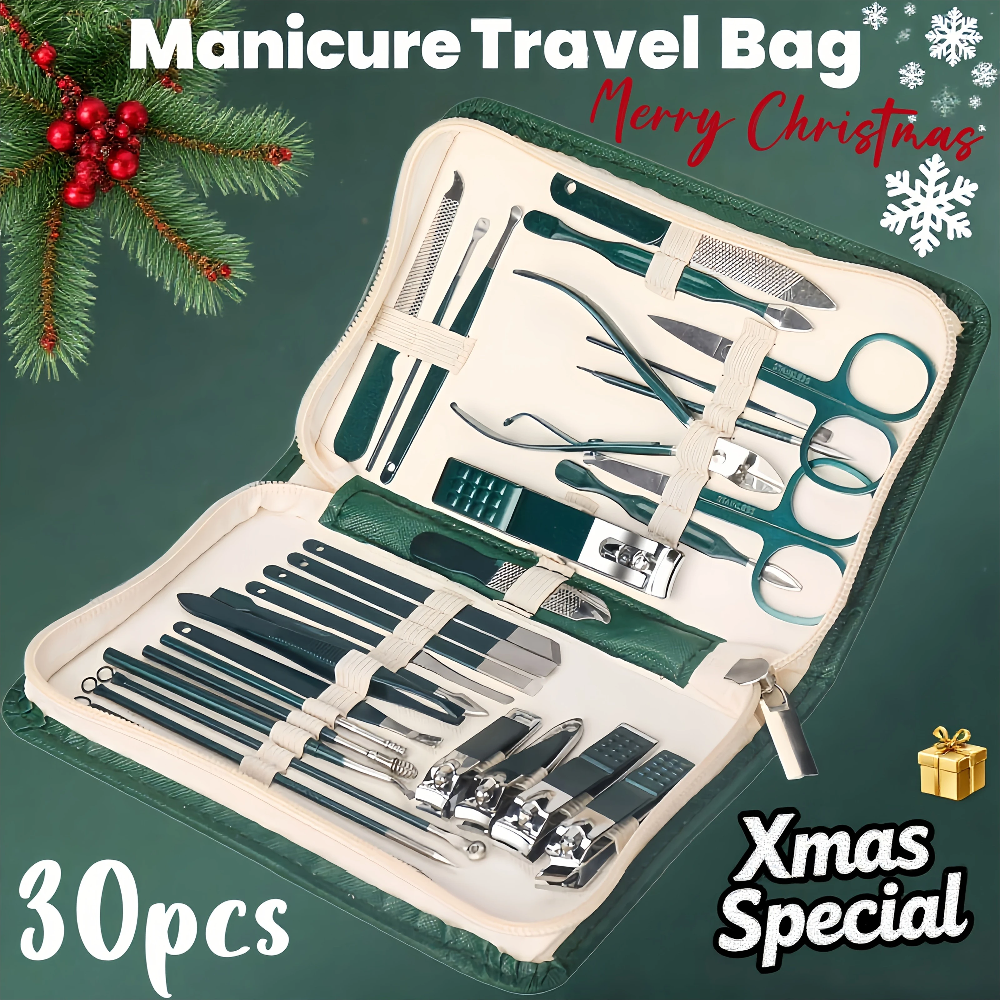 30pcs Luxury Travel Nail Clipper Set Professional Manicure Care Tools Cuticle Nippers Ear Spoons, Nail File Christmas Gift
30pcs Luxury Travel Nail Clipper Set Professional Manicure Care Tools Cuticle Nippers Ear Spoons, Nail File Christmas Gift