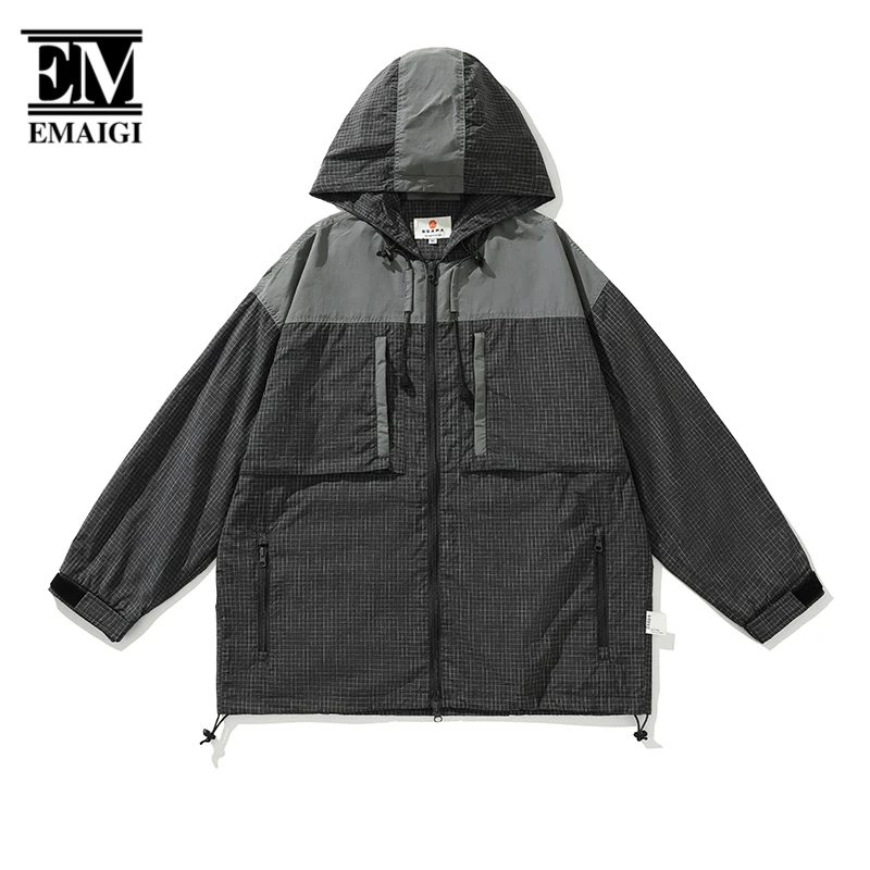 Men Cityboy Streetwear Youthful Fashion Loose Casual Outdoor Waterproof Windbreak Cargo Jacket Male Plaid Hooded Coat Outerwear
Men Cityboy Streetwear Youthful Fashion Loose Casual Outdoor Waterproof Windbreak Cargo Jacket Male Plaid Hooded Coat Outerwear