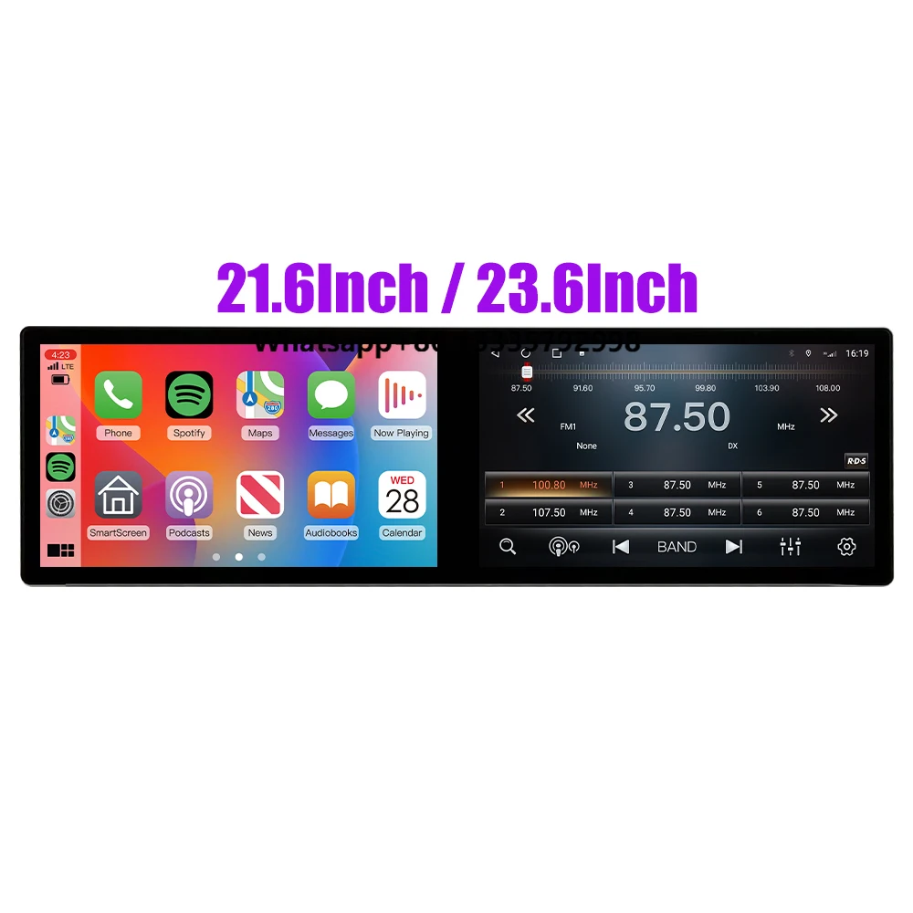 23.6/21.6 Inch Universal Dual Screen Android Car Radio Car DVD Player Autoradio Car Stereo Navigation GPS Carplay Android Auto
23.6/21.6 Inch Universal Dual Screen Android Car Radio Car DVD Player Autoradio Car Stereo Navigation GPS Carplay Android Auto