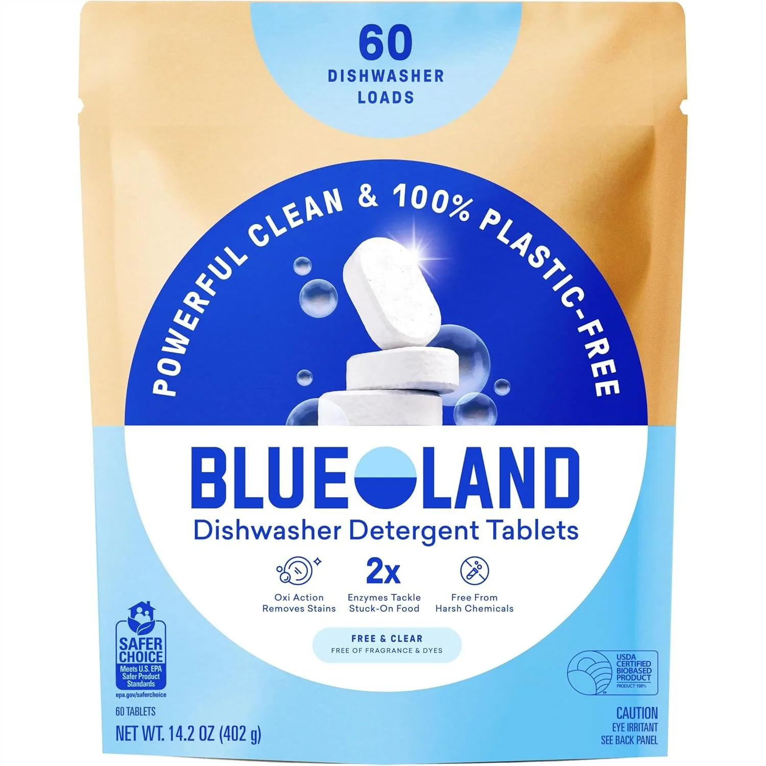 Plastic-Free Dishwasher Detergent Tablets, 60 Count, Free & Clear, Natural Dishwashing Pods
Plastic-Free Dishwasher Detergent Tablets, 60 Count, Free & Clear, Natural Dishwashing Pods