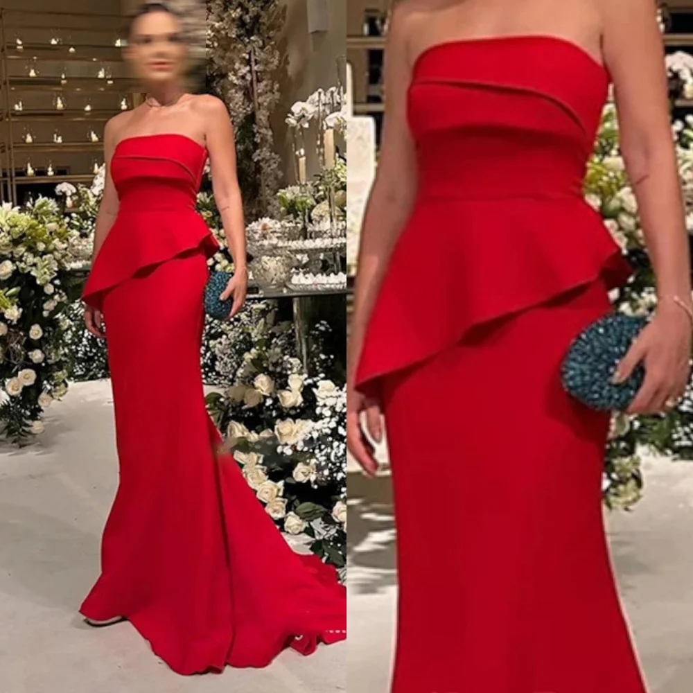 Customized Exquisite Red Jersey Evening Dress High Quality Strapless Sleeveless Cocktail Dress Delicate Special Occasion Gowns
Customized Exquisite Red Jersey Evening Dress High Quality Strapless Sleeveless Cocktail Dress Delicate Special Occasion Gowns