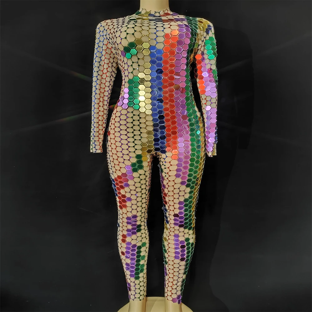 Rhinestones Jumpsuit long Sleeves Stretch Sexy Bodysuit Women Birthday Stage play Celebrate Costume Dancer Party Show Outfit
Rhinestones Jumpsuit long Sleeves Stretch Sexy Bodysuit Women Birthday Stage play Celebrate Costume Dancer Party Show Outfit