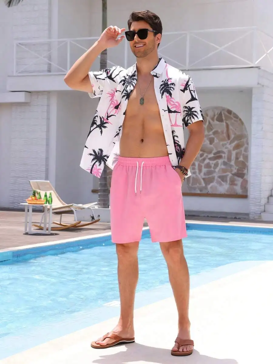 Mens Hawaiian Shirt With Tropical Palm Print Breathable Lightweight Quick Dry Summer Casual
Mens Hawaiian Shirt With Tropical Palm Print Breathable Lightweight Quick Dry Summer Casual
