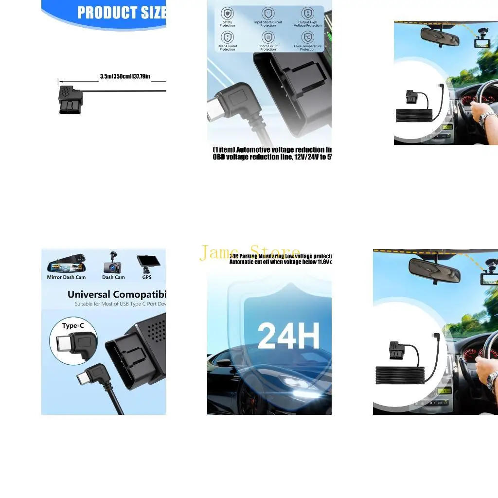 LX0B Long 137Inch Car Power Supply Cable Converts 12V 24V To 5V OBD Power Cable Wide Temperature Ranges Compatibility
LX0B Long 137Inch Car Power Supply Cable Converts 12V 24V To 5V OBD Power Cable Wide Temperature Ranges Compatibility
