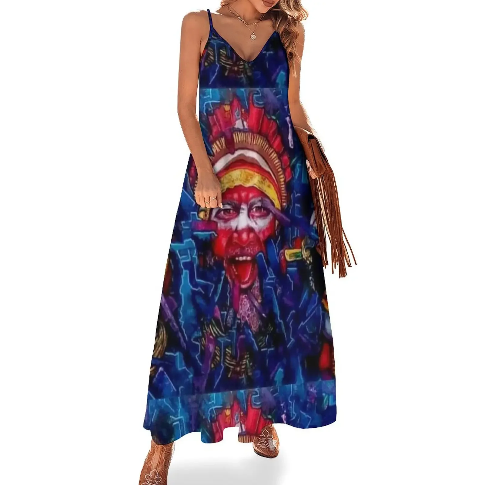 Warrior Faces Sleeveless Dress Women's summer dresses long dress women Women's summer long dress
Warrior Faces Sleeveless Dress Women's summer dresses long dress women Women's summer long dress