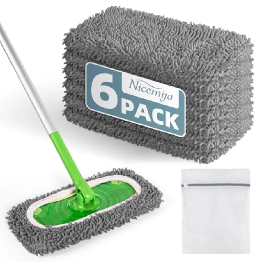Reusable Mop Pads Compatible with Swiffer Sweeper, Washable Wet and Dry Mopping Sweeping Cloth for Multi-Surface Cleaning, Micr
Reusable Mop Pads Compatible with Swiffer Sweeper, Washable Wet and Dry Mopping Sweeping Cloth for Multi-Surface Cleaning, Micr