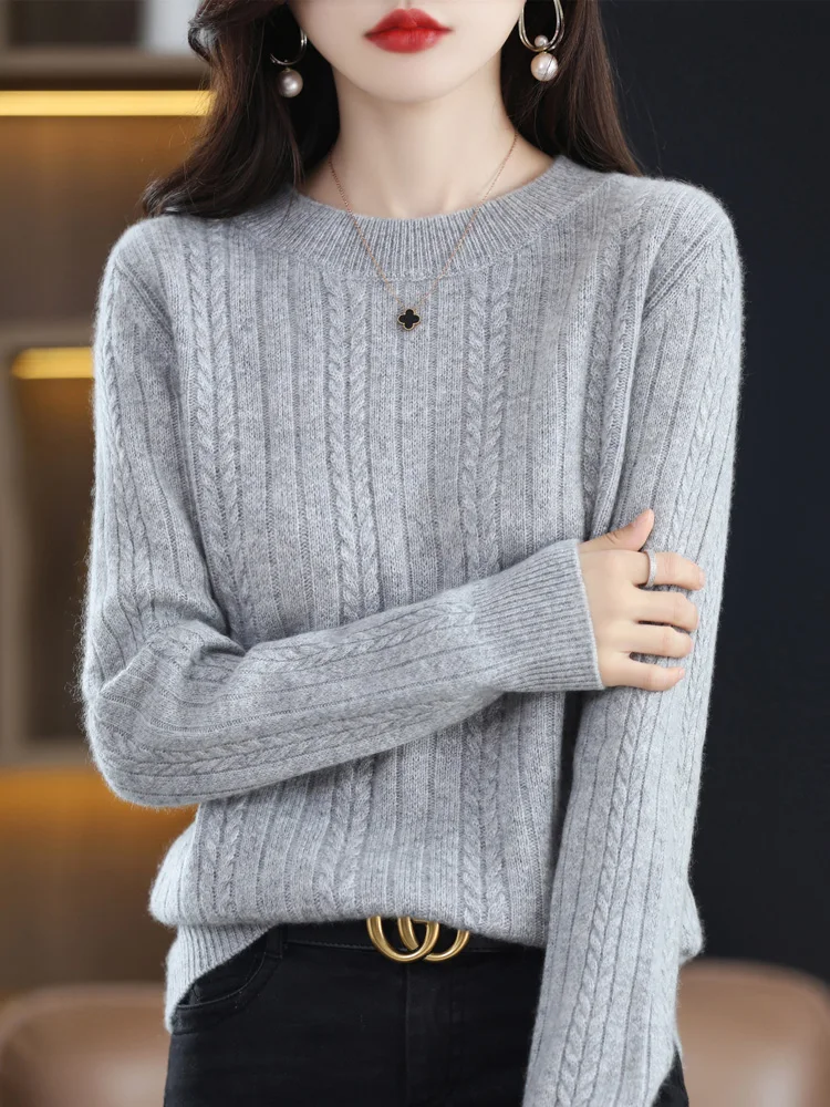 Autumn Winter 100% Merino Wool Twist Flower Pullover Sweater Women New Fashion O-neck Cashmere Knitwear Female Clothing
Autumn Winter 100% Merino Wool Twist Flower Pullover Sweater Women New Fashion O-neck Cashmere Knitwear Female Clothing