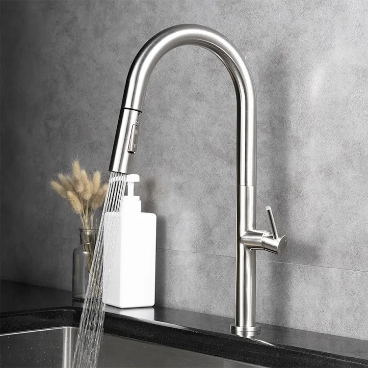 Pull type kitchen faucet wiredrawing black kitchen sink cold and hot faucet 360 degree rotating kitchen mixing faucet
Pull type kitchen faucet wiredrawing black kitchen sink cold and hot faucet 360 degree rotating kitchen mixing faucet