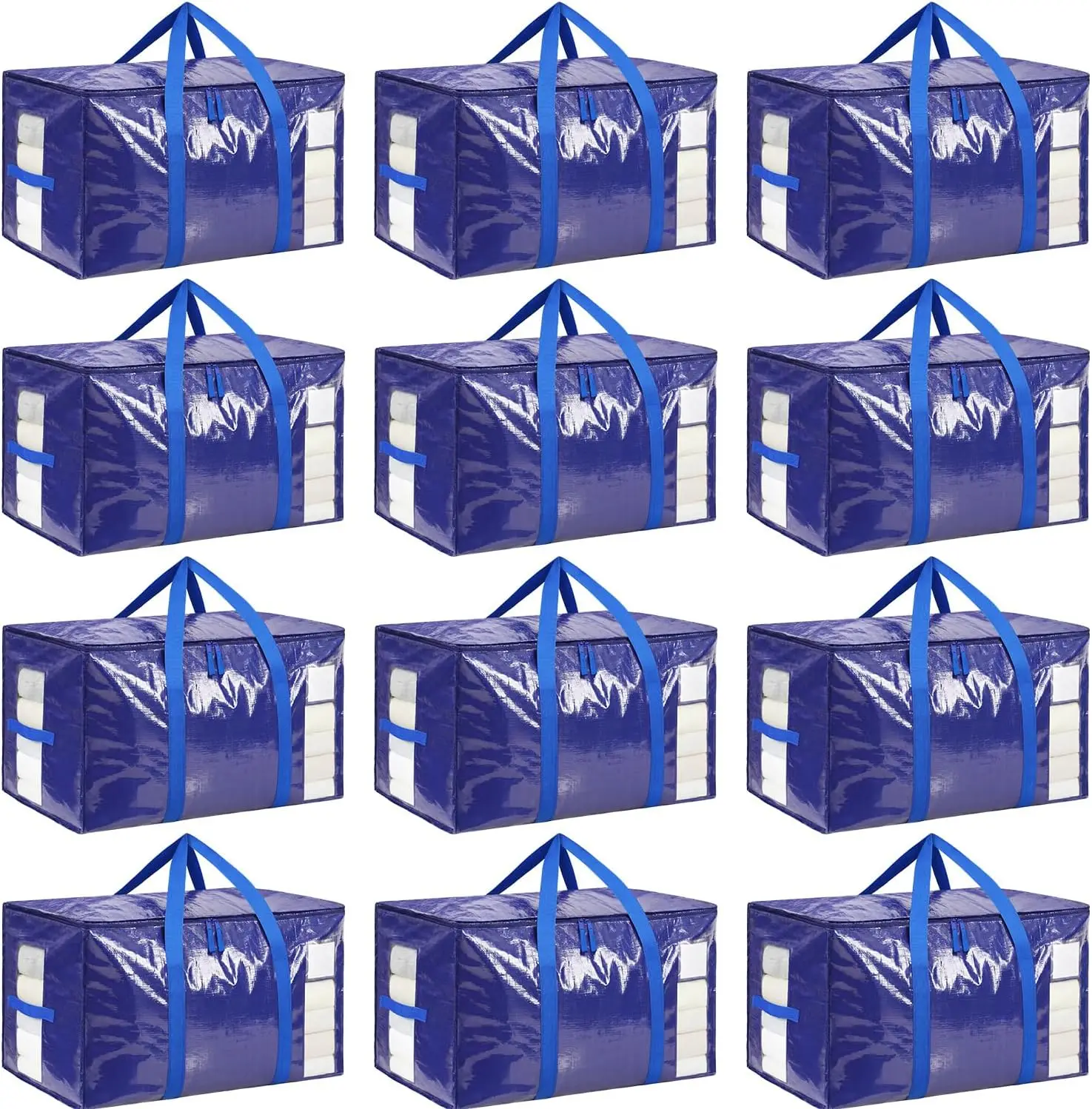 Extra Large Moving Bags with Strong Handles, 12-Pack Blue Window Storage Totes for Clothes, College Moving Supplies
Extra Large Moving Bags with Strong Handles, 12-Pack Blue Window Storage Totes for Clothes, College Moving Supplies