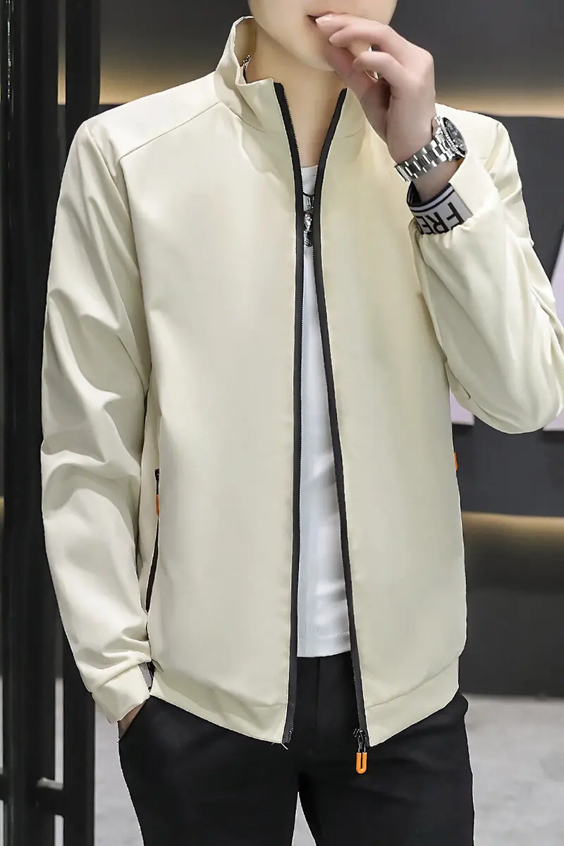 Spring and Autumn New Baseball Collar Short Loose Solid Color Jacket Men's Business Casual Thin Coat Trend
Spring and Autumn New Baseball Collar Short Loose Solid Color Jacket Men's Business Casual Thin Coat Trend