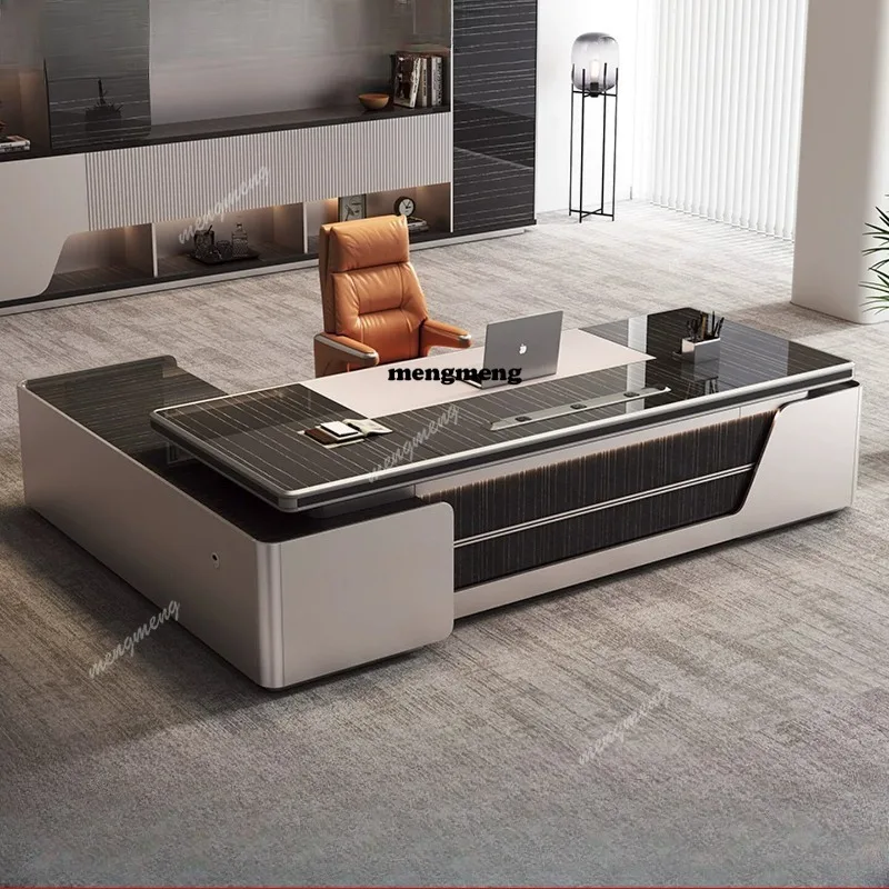 Boss desk, large desk, simple light luxury office president, high-end paint combination, general manager, office desk and chairs
Boss desk, large desk, simple light luxury office president, high-end paint combination, general manager, office desk and chairs