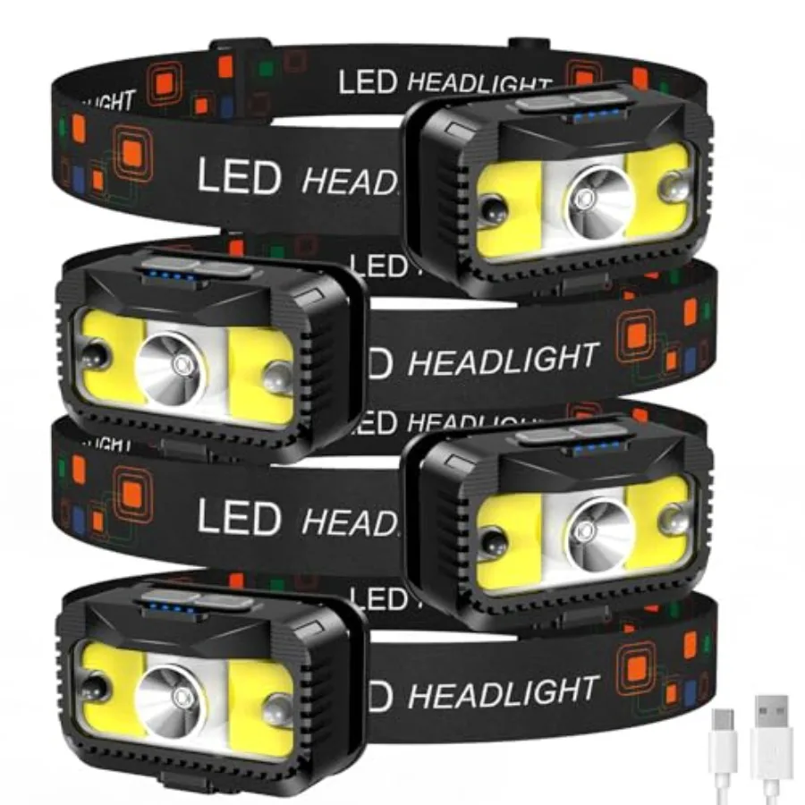 Headlamp Rechargeable Ultra Bright LED Head Lamp Flashlight with White Red Light Motion Sensor Waterproof Headlight 8 Modes Hea
Headlamp Rechargeable Ultra Bright LED Head Lamp Flashlight with White Red Light Motion Sensor Waterproof Headlight 8 Modes Hea