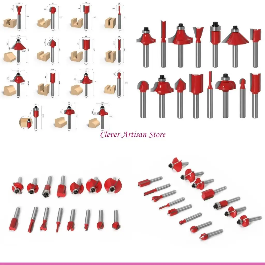 E06B 15pcs 1/4 Inch Router Bit Set Trimming Straight Milling Cutter for Wood Cutting Woodworking
E06B 15pcs 1/4 Inch Router Bit Set Trimming Straight Milling Cutter for Wood Cutting Woodworking