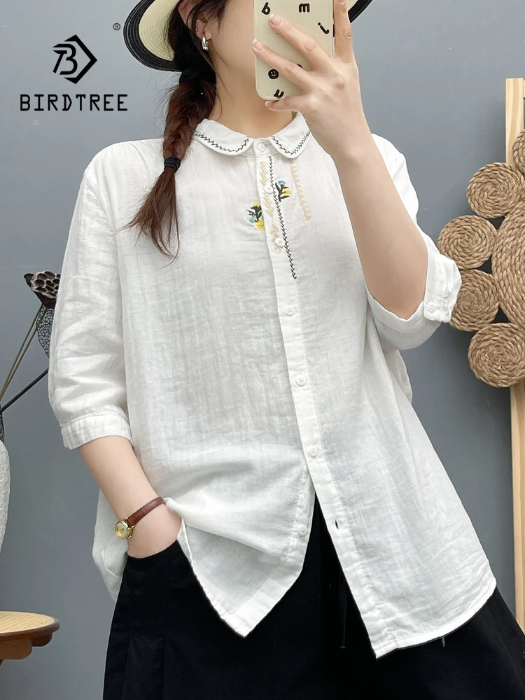 New 2026 Summer Women Cotton Yarn Half Sleeve Shirt, Turn-down Collar Embroidery, Mori Girl Korean Thin Loose Blouse T66026CC
New 2026 Summer Women Cotton Yarn Half Sleeve Shirt, Turn-down Collar Embroidery, Mori Girl Korean Thin Loose Blouse T66026CC