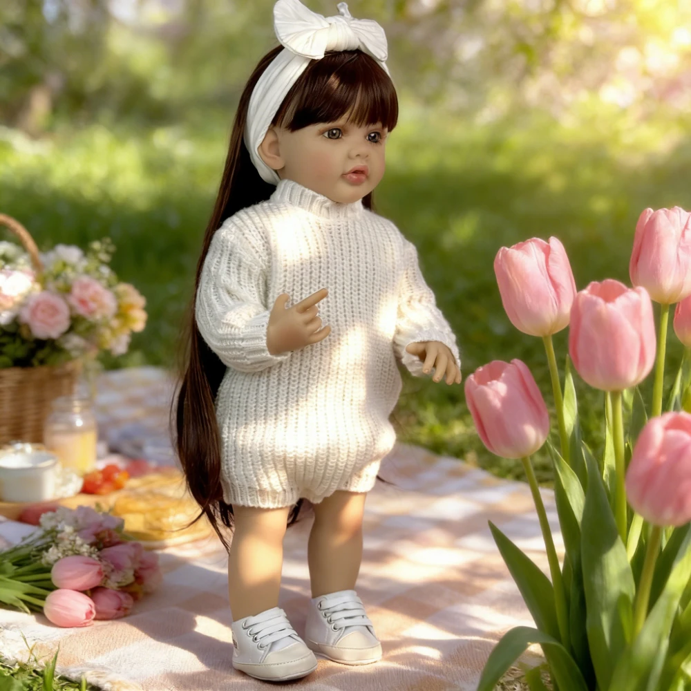 BZDOLL 55cm 22in Full Vinyl Reborn Girl Doll, Long Brown Hair Princess, Handmade Dress Up Toy, Lovely Birthday Gift
BZDOLL 55cm 22in Full Vinyl Reborn Girl Doll, Long Brown Hair Princess, Handmade Dress Up Toy, Lovely Birthday Gift