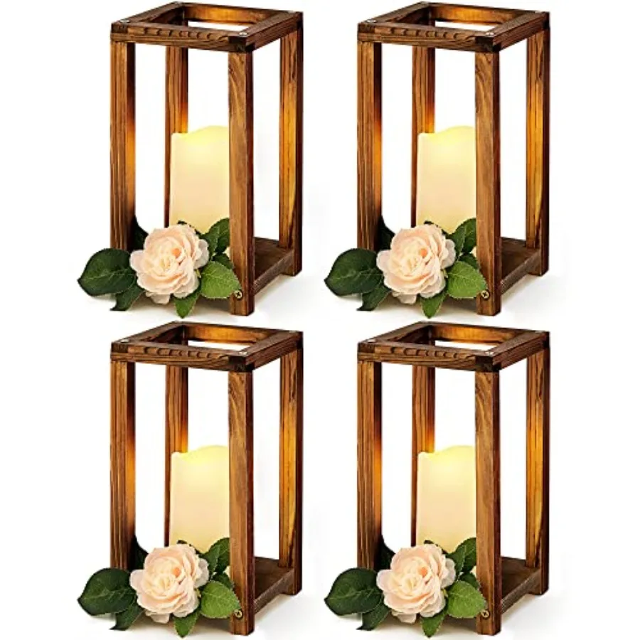 8 Pcs Wooden Wedding Lantern Centerpiece for Table Decoration Includes 4 Farmhouse Candle Holder and 4 Flameless Decorative LED
8 Pcs Wooden Wedding Lantern Centerpiece for Table Decoration Includes 4 Farmhouse Candle Holder and 4 Flameless Decorative LED