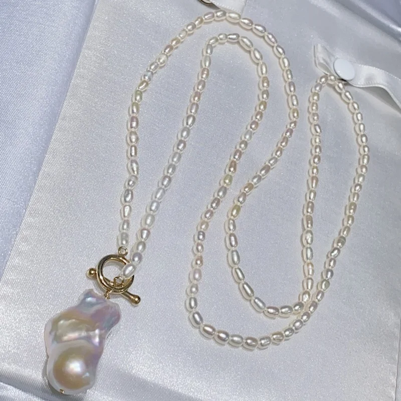 SGARIT Natural Baroque Irregular Pearl 14K Gold Filled Long Necklace Rice Pearl Choker 80cm Jewelry For Women Luxury Gift
SGARIT Natural Baroque Irregular Pearl 14K Gold Filled Long Necklace Rice Pearl Choker 80cm Jewelry For Women Luxury Gift