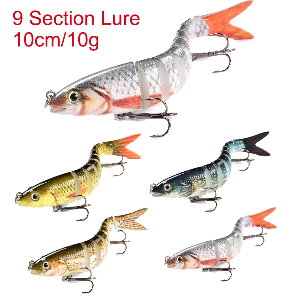 5 Color 10 cm10 g 9 Section Fishing Lure Swimming Wobbler Swimbait Pike Crankbait Multi-Jointed Hard Bait Sinking Bionic Tackle
5 Color 10 cm10 g 9 Section Fishing Lure Swimming Wobbler Swimbait Pike Crankbait Multi-Jointed Hard Bait Sinking Bionic Tackle