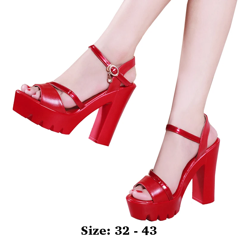 High quality leather sandals for women 14cm high heel summer 2025 size 32 33 43 platform open toe fashion elegant shoe white red
High quality leather sandals for women 14cm high heel summer 2025 size 32 33 43 platform open toe fashion elegant shoe white red