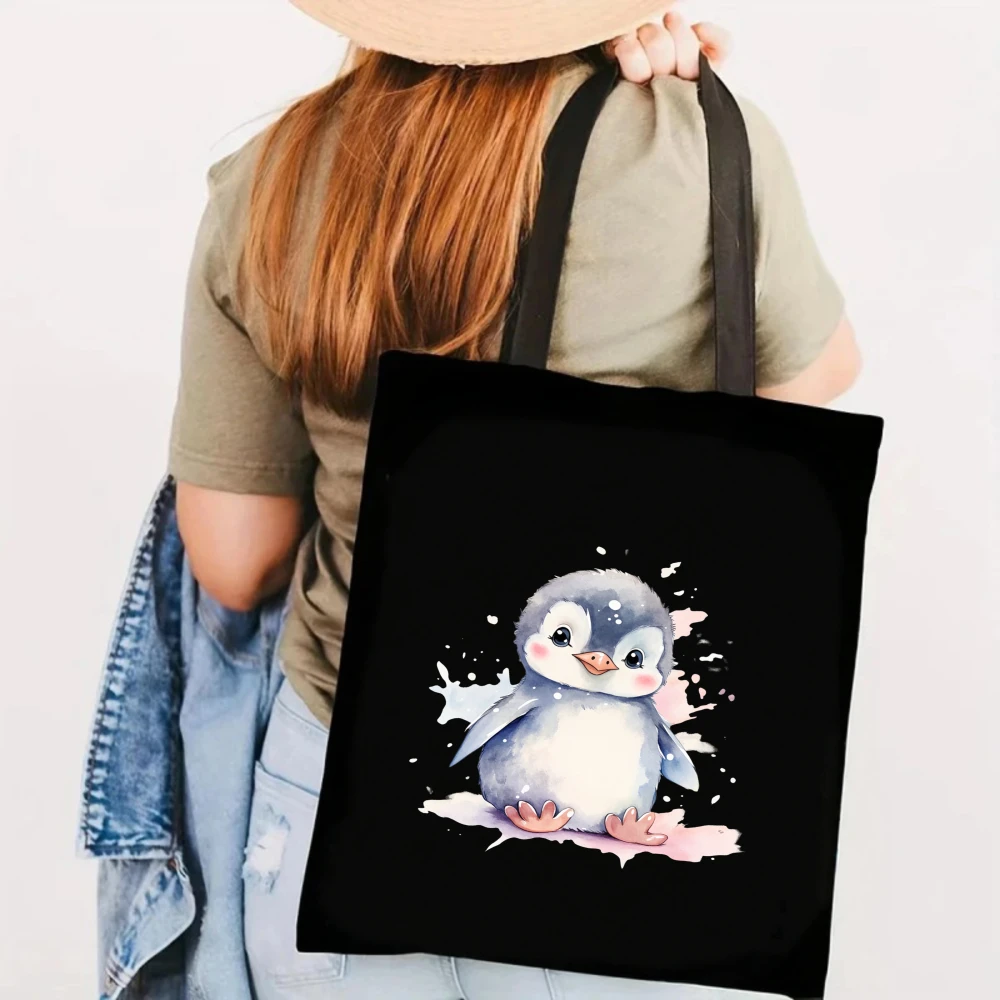 Cute Watercolor Penguin Canvas Tote Bag, Adorable Animal Print Shoulder Bag for Winter Style
Cute Watercolor Penguin Canvas Tote Bag, Adorable Animal Print Shoulder Bag for Winter Style