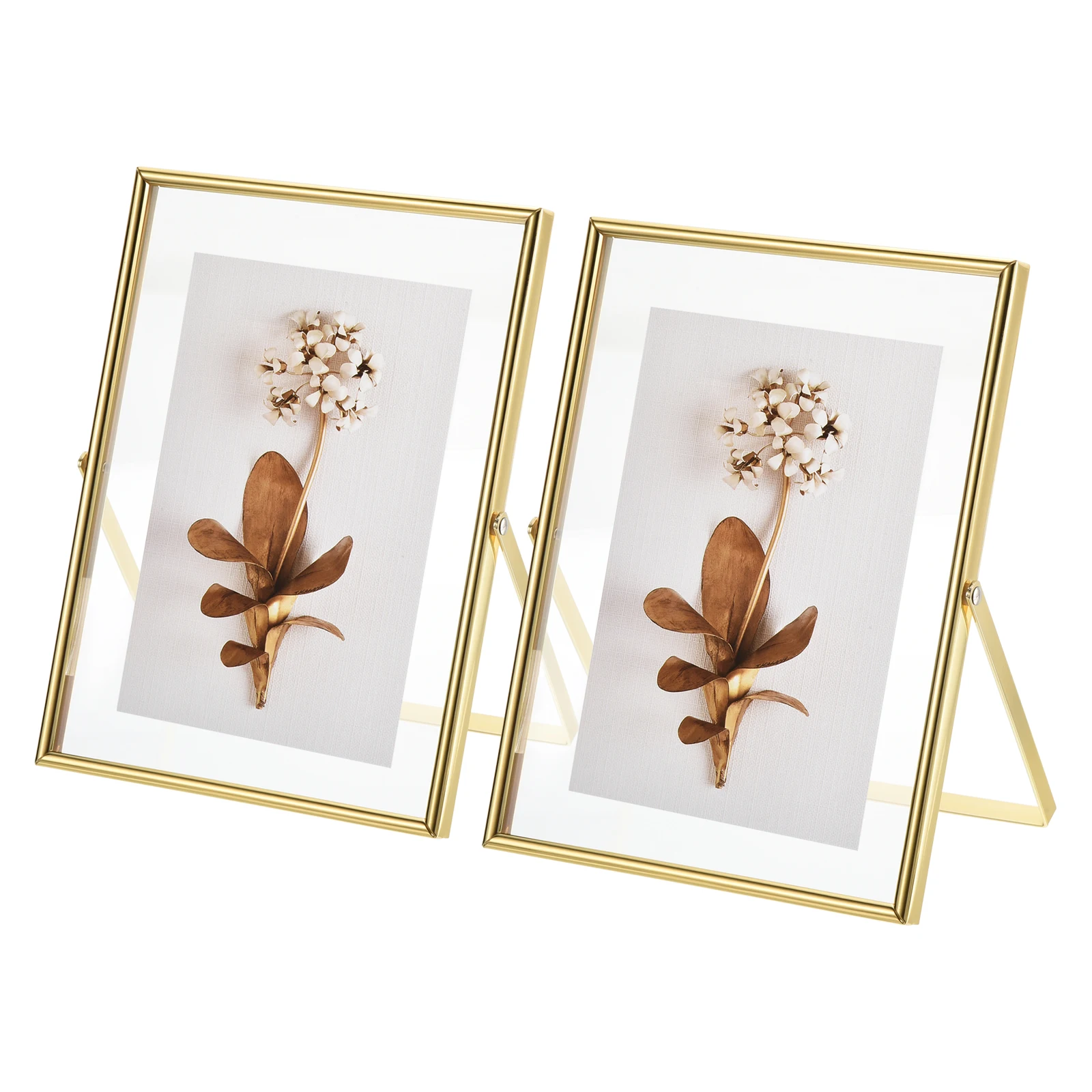 2Pcs Metal Photo Frame Glass Transparent Stand Picture Frames Photo Display Frame for Desktop Landscape Portraits Decorative
2Pcs Metal Photo Frame Glass Transparent Stand Picture Frames Photo Display Frame for Desktop Landscape Portraits Decorative