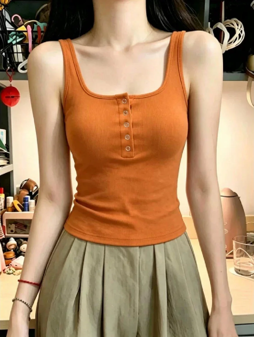 2026 New Style Women's Button-Up Sleeveless Vest Top Summer Season plus Size Slim Fit Inner And Outer Wear Casual Simple Design
2026 New Style Women's Button-Up Sleeveless Vest Top Summer Season plus Size Slim Fit Inner And Outer Wear Casual Simple Design