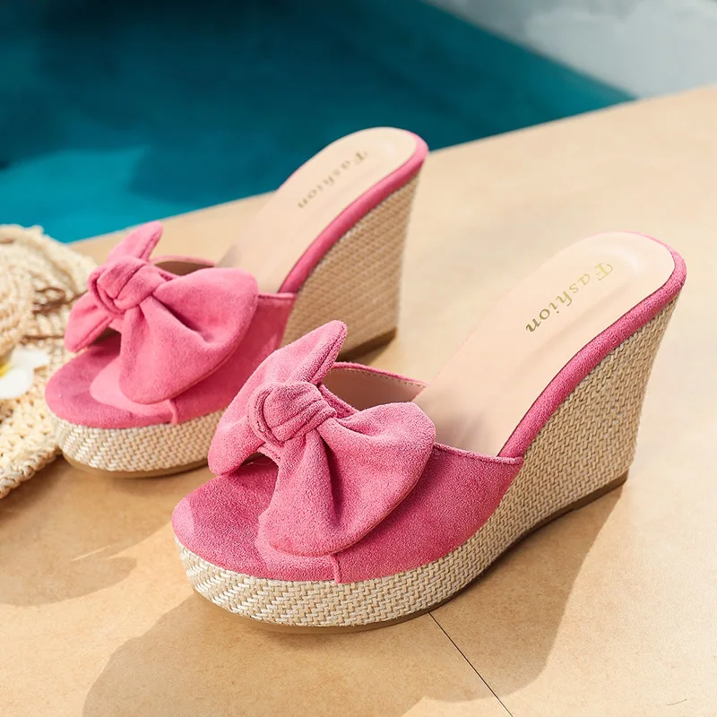 Summer New Sweet Pink Slippers Women Bow Outside Slippers
Summer New Sweet Pink Slippers Women Bow Outside Slippers