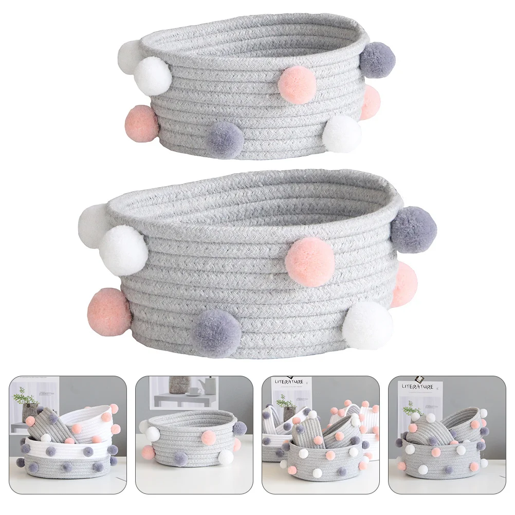 2Pcs Cotton Storage Baskets Grey Pink White Woven Organizer for Cosmetics Makeup Desktop Home Nursery Decoration Household
2Pcs Cotton Storage Baskets Grey Pink White Woven Organizer for Cosmetics Makeup Desktop Home Nursery Decoration Household