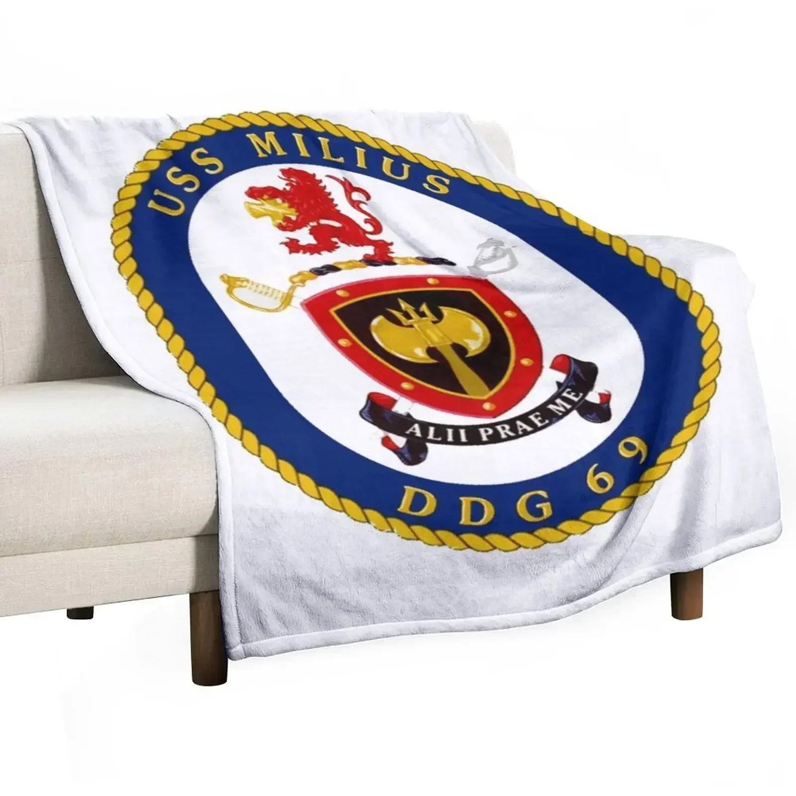 DDG-69 USS Milius Crest Throw Blanket Stylish Warm Blanket for Living Room Bedroom
DDG-69 USS Milius Crest Throw Blanket Stylish Warm Blanket for Living Room Bedroom