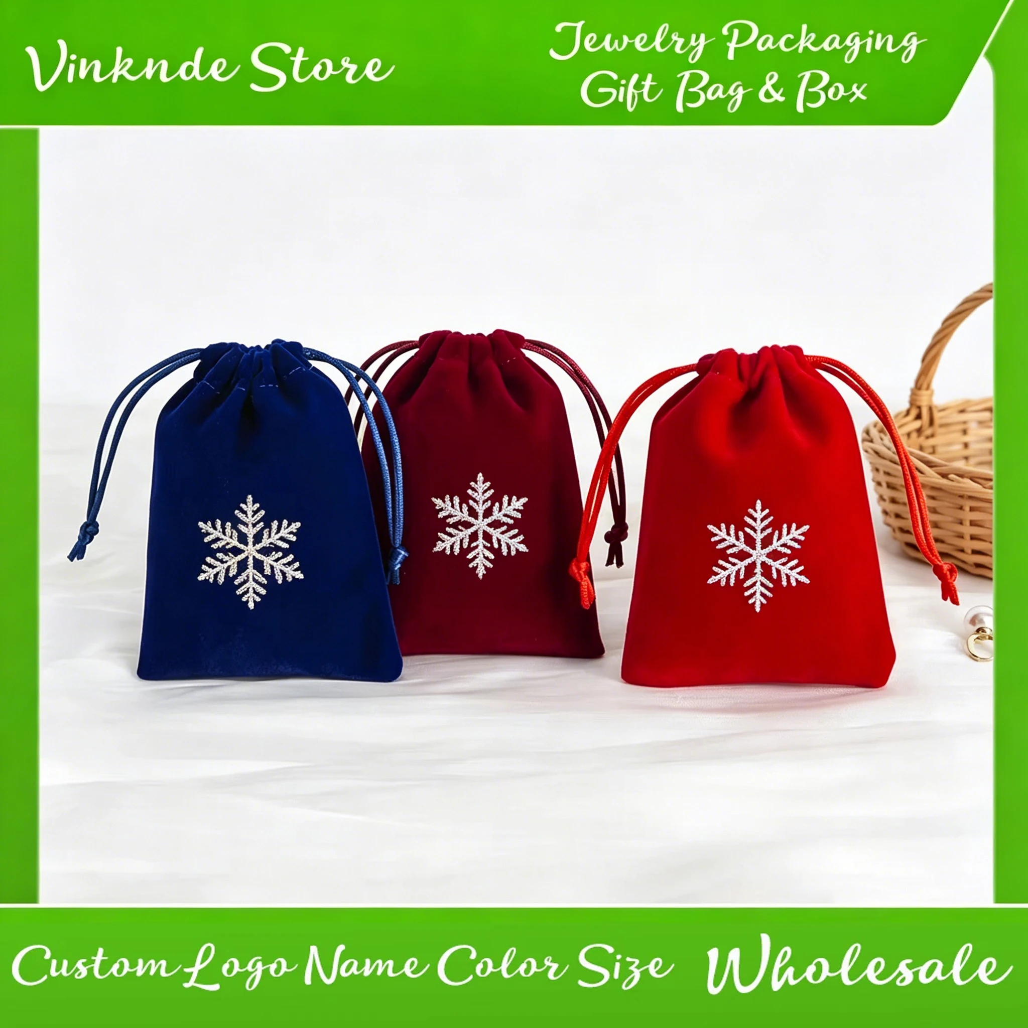100Pcs Custom Logo Velvet Jewelry Bag Drawstring Nylon Rope Soft Gift Packaging Wedding Christmas Candy Perfume Organizer Pouch
100Pcs Custom Logo Velvet Jewelry Bag Drawstring Nylon Rope Soft Gift Packaging Wedding Christmas Candy Perfume Organizer Pouch