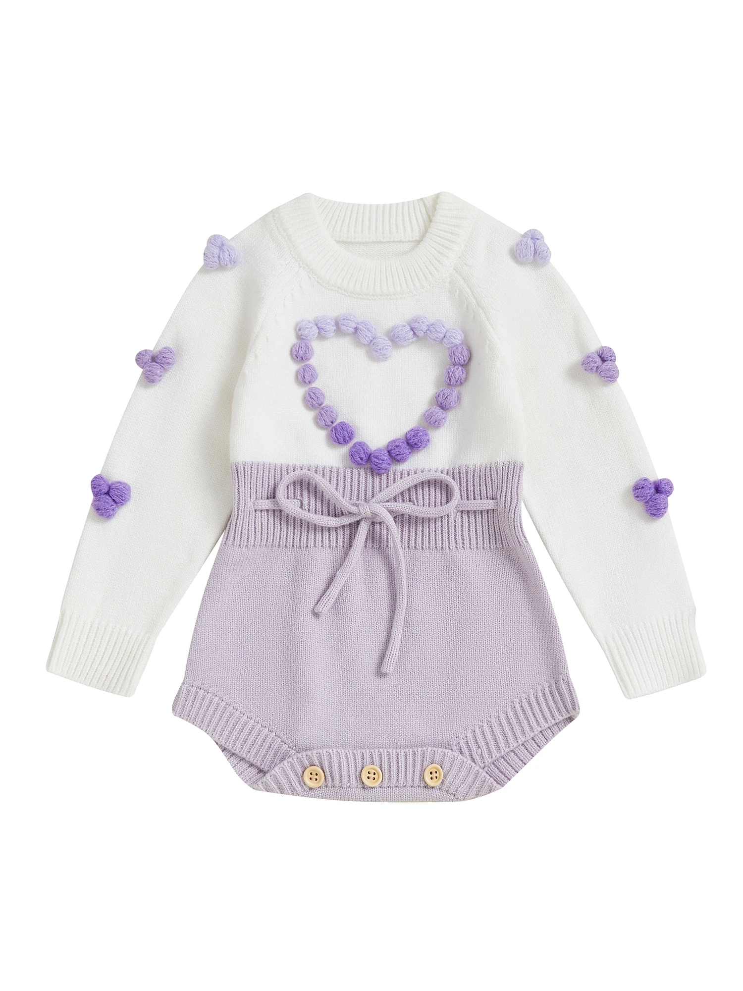 Стильный вязаный комбинезон для маленьких девочек с помпонами из искусственного меха, круглым вырезом, длинными рукавами и комбинезоном с цветными блоками
Стильный вязаный комбинезон для маленьких девочек с помпонами из искусственного меха, круглым вырезом, длинными рукавами и комбинезоном с цветными блоками