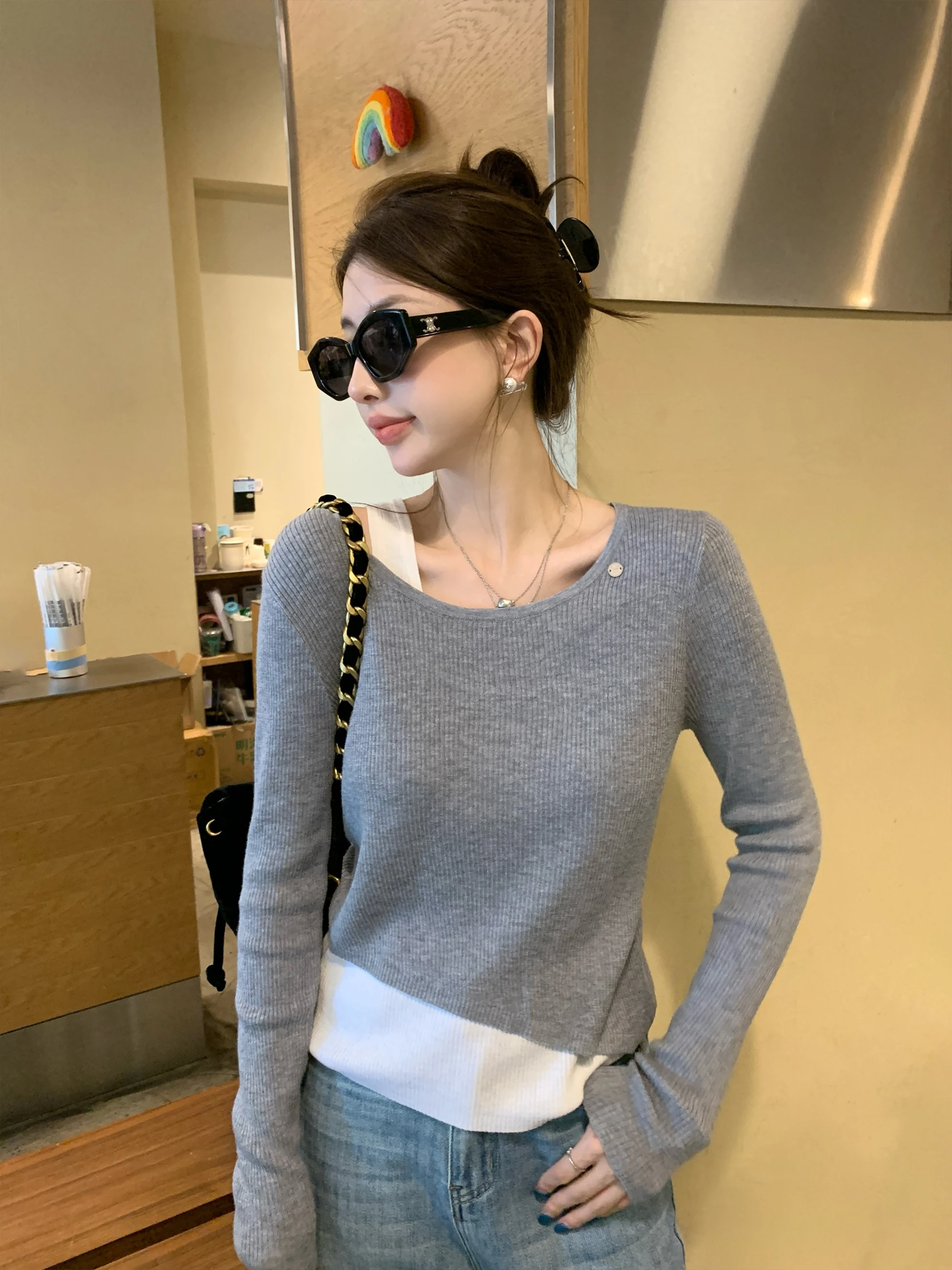 Свободный женский трикотаж с открытыми плечами, шелковый шерстяной цвет, дизайн Blo, повседневный топ Long Sve round Ne Top
Свободный женский трикотаж с открытыми плечами, шелковый шерстяной цвет, дизайн Blo, повседневный топ Long Sve round Ne Top