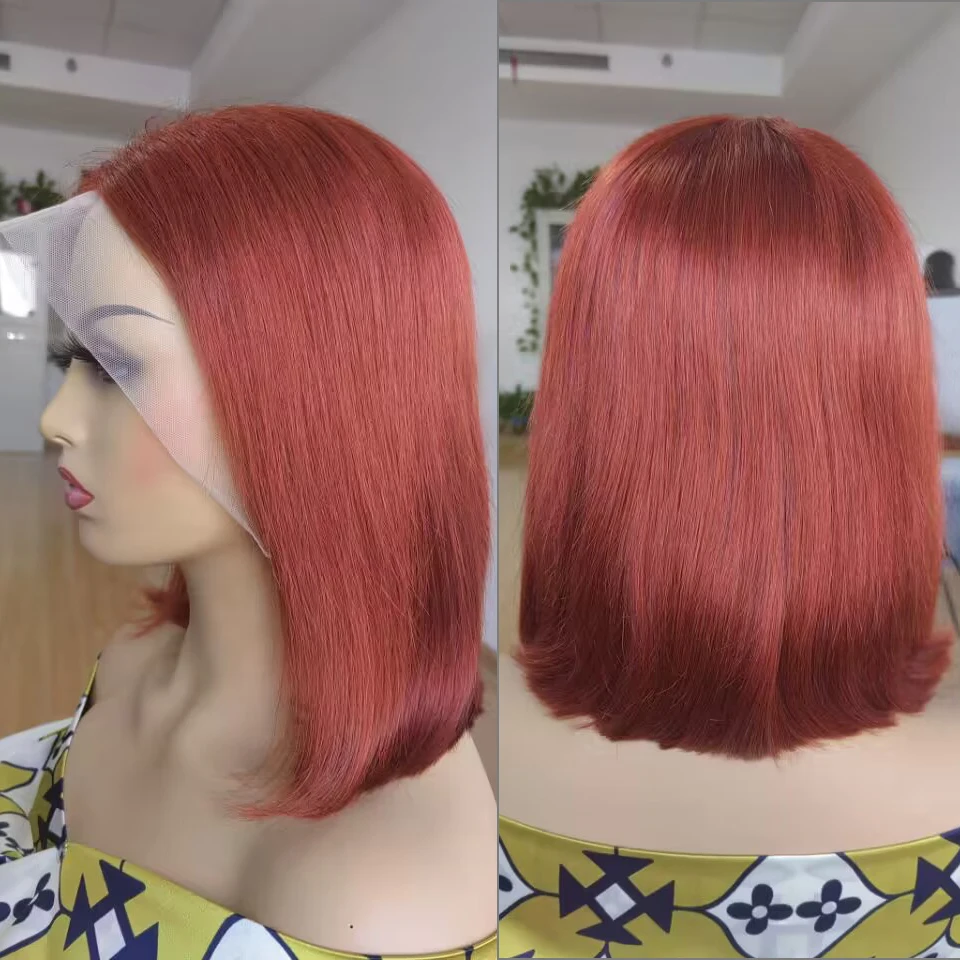 12Inches 13x4 Lace Front Wigs Straight Short Bob Human Hair Brazilian Pre Plucked Remy Hair Ginger Transparent Lace Frontal Wig
12Inches 13x4 Lace Front Wigs Straight Short Bob Human Hair Brazilian Pre Plucked Remy Hair Ginger Transparent Lace Frontal Wig