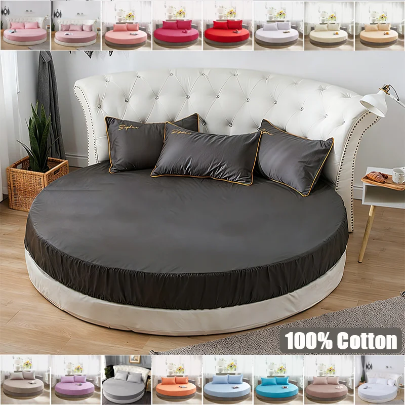 1/3PCS Full Package 100% Cotton Elastic Solid Soft Silky Satin Round Fitted Sheet Bedspread Mattress Cover 200-220cm Diameter
1/3PCS Full Package 100% Cotton Elastic Solid Soft Silky Satin Round Fitted Sheet Bedspread Mattress Cover 200-220cm Diameter