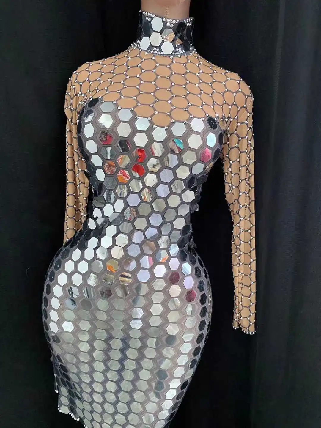 Women Nightclub Stage Dance Costume Rhinestones Mirror Dresses Singer Birthday Celebrate Dress Party Dancer Bodycon Dresse
Women Nightclub Stage Dance Costume Rhinestones Mirror Dresses Singer Birthday Celebrate Dress Party Dancer Bodycon Dresse