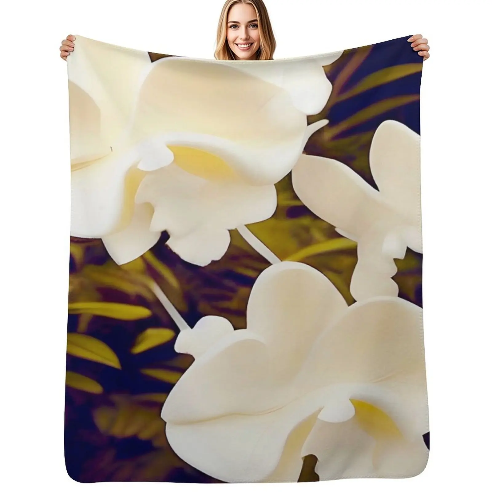 Creamy Sculpted Orchids Throw Blanket Luxurious Soft Blanket Holiday Gift for Family
Creamy Sculpted Orchids Throw Blanket Luxurious Soft Blanket Holiday Gift for Family