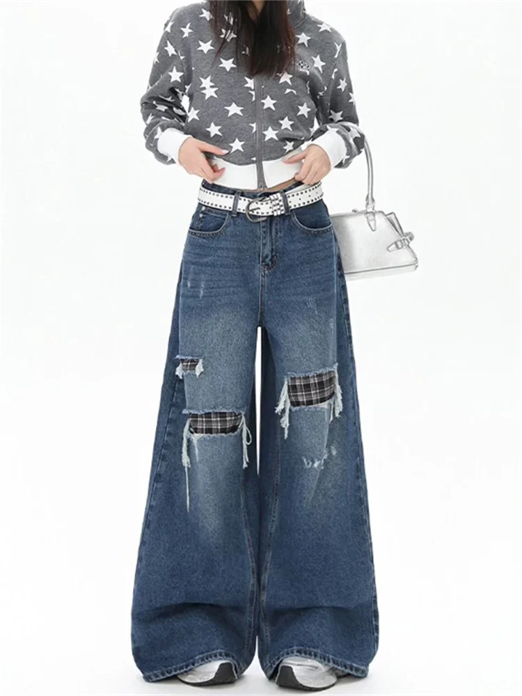 Джинсы женские в стиле пэчворк, осень 2025, американский ретро-стиль, с высокой талией, рваные, широкие штанины, свободные, винтажные, в уличном стиле Y2K
Джинсы женские в стиле пэчворк, осень 2025, американский ретро-стиль, с высокой талией, рваные, широкие штанины, свободные, винтажные, в уличном стиле Y2K
