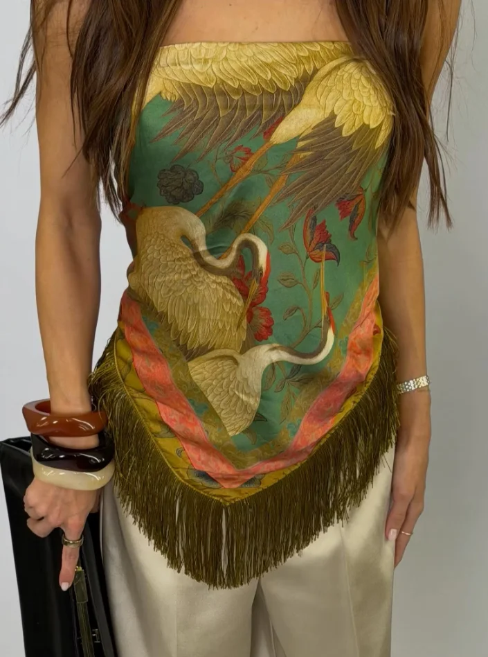 Ladies' retro green animal pattern tassel inlaid silk square shawl 2026 autumn new travel new Chinese style daily outfits scarf
Ladies' retro green animal pattern tassel inlaid silk square shawl 2026 autumn new travel new Chinese style daily outfits scarf