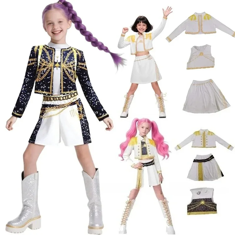 Kids Girls Kpop Demon Hunters Cosplay Costume Rumi Zoey Mira Uniform Suit for Halloween Performance Party Roleplay Outfits
Kids Girls Kpop Demon Hunters Cosplay Costume Rumi Zoey Mira Uniform Suit for Halloween Performance Party Roleplay Outfits