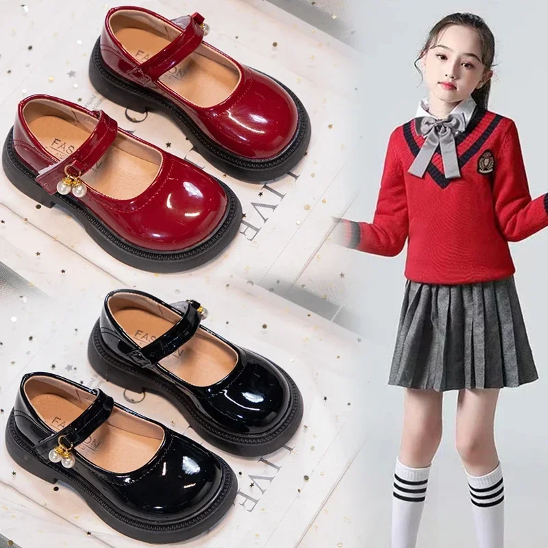 Girls Chic Leather Shoes Princess Sweet Black Mary Janes with Pearl Pendant for Wedding Party Back To School Dress Flats Soft
Girls Chic Leather Shoes Princess Sweet Black Mary Janes with Pearl Pendant for Wedding Party Back To School Dress Flats Soft