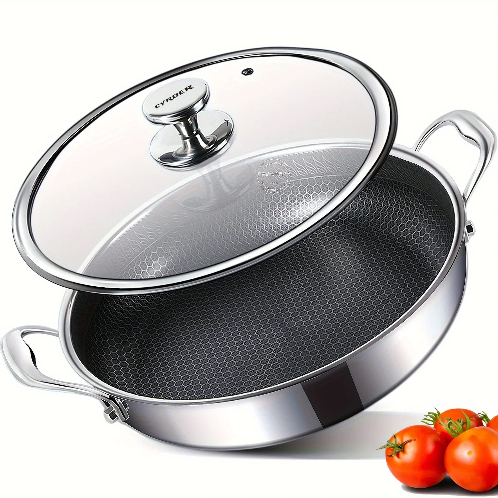 304L Stainless Steel Frying Pan, 12.5 Inches (Approx. 31.8cm), Non-Stick Wok with Lid, Two Handles, PFOA-Free, Dishwasher Safe
304L Stainless Steel Frying Pan, 12.5 Inches (Approx. 31.8cm), Non-Stick Wok with Lid, Two Handles, PFOA-Free, Dishwasher Safe