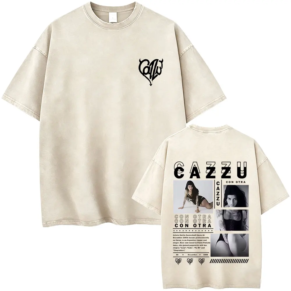 Latin Trap Cazzu Con Otra Washed Vintage T-shirt Men Women Fashion Pop Music T Shirts Unisex Casual Cotton Oversized T-shirts
Latin Trap Cazzu Con Otra Washed Vintage T-shirt Men Women Fashion Pop Music T Shirts Unisex Casual Cotton Oversized T-shirts