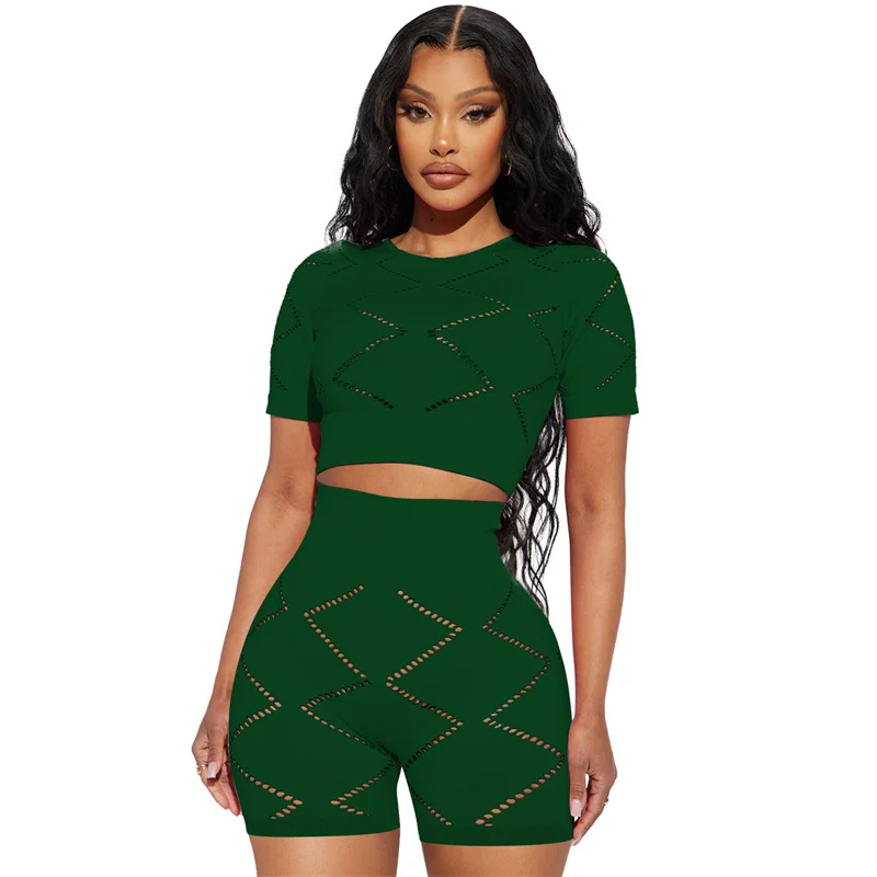 Activewear Short Sets for Women Two Piece Outfits 2023 Summer Hollow Out Short Sleeve Crop Top and Shorts Casual Tracksuit Sport
Activewear Short Sets for Women Two Piece Outfits 2023 Summer Hollow Out Short Sleeve Crop Top and Shorts Casual Tracksuit Sport