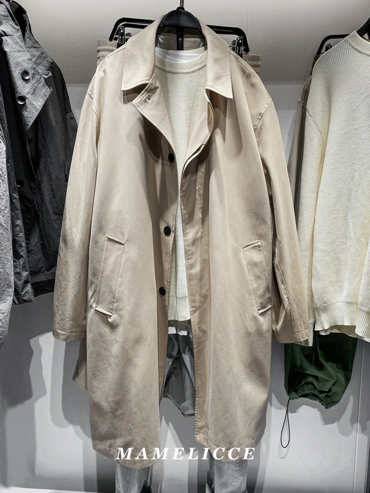 MAMELICCE Original design Wool blend Classic Light khaki oversized Mid-length Trench coat Men's clothing loose jackets coat tops
MAMELICCE Original design Wool blend Classic Light khaki oversized Mid-length Trench coat Men's clothing loose jackets coat tops