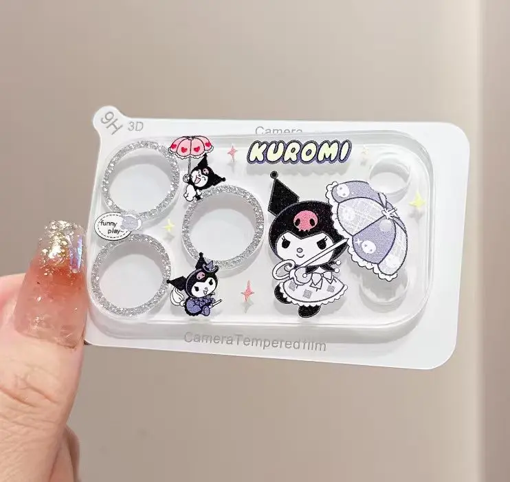 Cute Kuromi Camera Lens Protector for iPhone 17 Pro Max 17 Pro 3-in-1 Full Cover Glitter Film HD Clear Tempered Glass Cute Kuromi Camera Lens Protector for iPhone 17 Pro Max 17 Pro 3-in-1 Full Cover Glitter Film HD Clear Tempered Glass