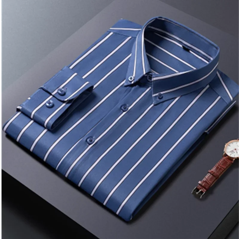 New men's long-sleeved Slim youth handsome striped shirt, white, blue, black, etc. can be selected
New men's long-sleeved Slim youth handsome striped shirt, white, blue, black, etc. can be selected