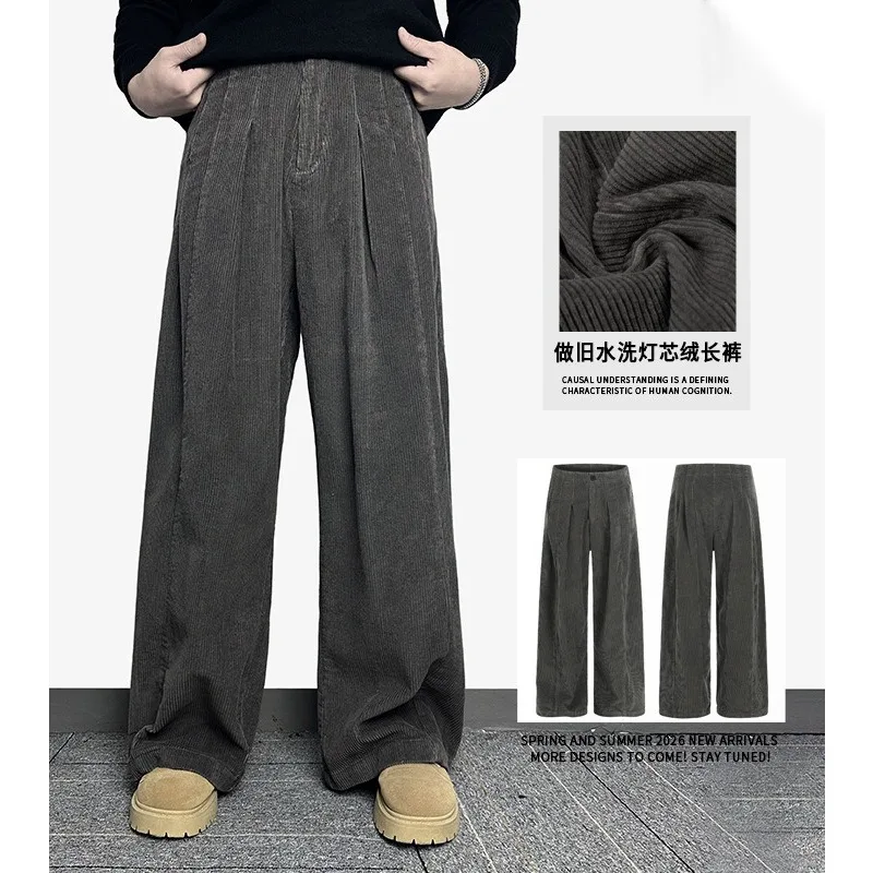 Korean Retro Cotton Corduroy Baggy Wide Leg Pants for Men 2026 Autumn Winter Fashion Harajuku Men's Casual Pants Streetwear
Korean Retro Cotton Corduroy Baggy Wide Leg Pants for Men 2026 Autumn Winter Fashion Harajuku Men's Casual Pants Streetwear