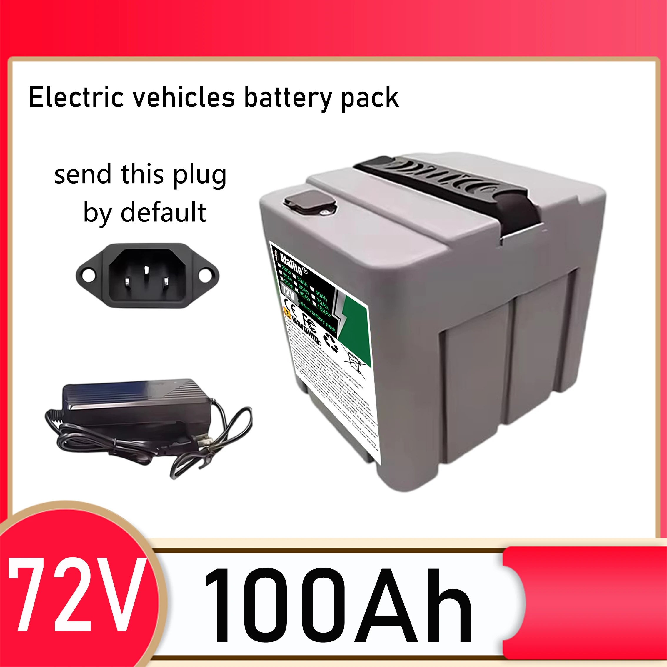 For 250-2000W motor equipment, 18650 lithium battery, multi capacity options, 72V 20Ah-100Ah lithium battery pack
For 250-2000W motor equipment, 18650 lithium battery, multi capacity options, 72V 20Ah-100Ah lithium battery pack